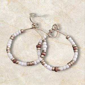 Elegant Beaded Hoop Earrings